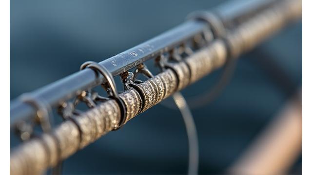 Close-up of premium fishing rod guides.