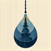 Stylized abstract representation of a fishing lure jigging motion.
