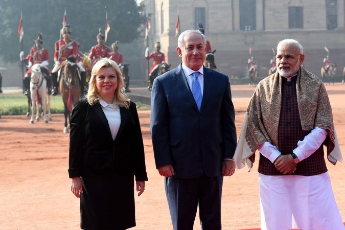 Indian PM Narendra Modi and Israeli PM Benjamin Netanyahu in Jerusalem