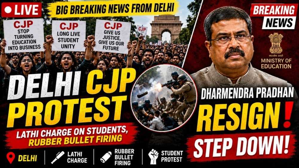 CJP Protest demands Dharmendra Pradhan Resignation
