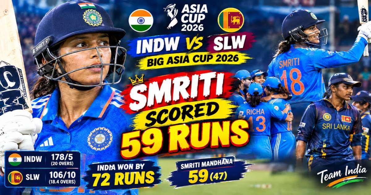 Smriti Mandhana scored 59 runs off 39 balls